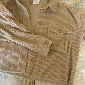 Beige Cropped Corduroy Jacket NWT